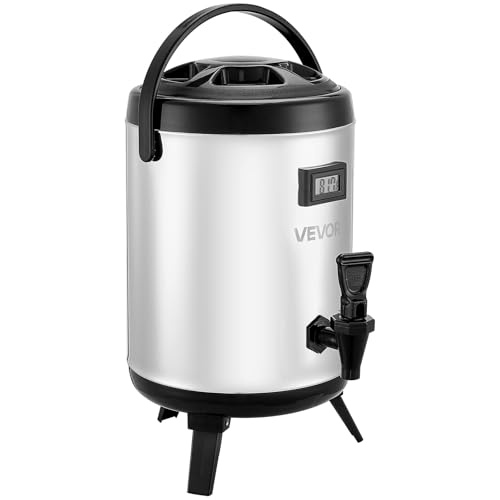 VEVOR Insulated Beverage Dispenser, 1.5 Gal/6L Stainless Steel Thermal Drink Server with Spigot & Temp Display, Suitable for Hot and Cold Drinks, for Tea Coffee Water in Cafes & Restaurants, Silver by VEVOR - Image 3