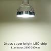 Aolyty 35w (75W Equivalent) PAR30 LED Bulb White 6000K 2800lm E26 Base25 Degree Beam Angle Track Spotlight with Fan AC 120v