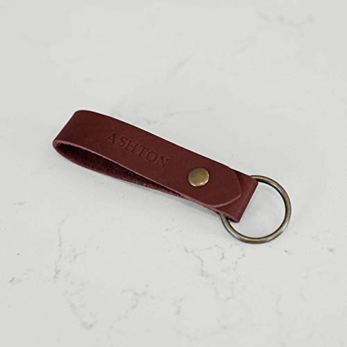 Personalized Leather Keychain — Custom Initials/Name — Gift For Men & Women — Made In Usa— Monogrammed, Customized Key Ring Accessories — Cute, Boho Key Strap Or Cool Car/Motorcycle Fob Engraved #TOP6