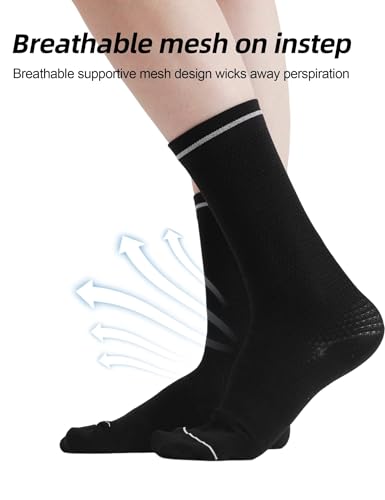 Image of INBIKE 3 Pairs Cycling Socks Women Breathable Athletic Bike Socks for Running Mountain Biking Riding