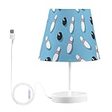 CIJEMAPW Bowling Pins Table Lamp Balls Bedside Lamps LED Night Light with USB Charging Port Dimmable for Bedrooms, Living Rooms,Kids Room, Study Rooms, Offices, Dorm