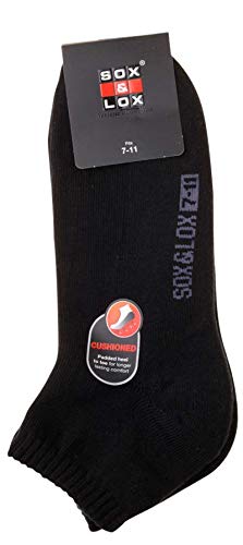 Sox & Lox Men's Black Sneaker Sport Socks 7-11