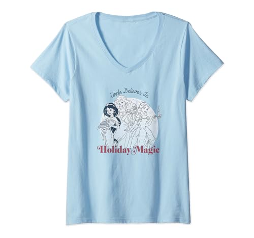 T-shirt col V Disney Princesses Noël le cadeau idéal sous le sapin pour femme