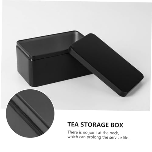 Garneck Rechteckige Blechdose Schwarz Tragbare Aufbewahrungsbox Für Tee Süßigkeiten Snacks Robustes Material Exquisites Design Für Zuhause