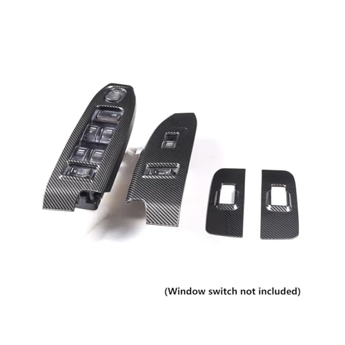 Compatible with Hummer H3 2005-2007 Stainless Steel Carbon Car Door Window Glass Lift Switch Frame Cover Trim Sticker Accessories