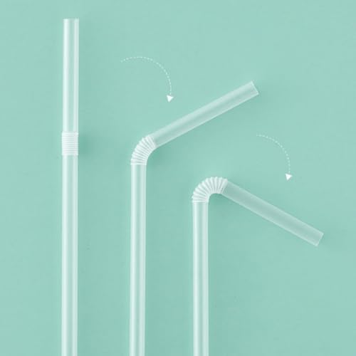 Pitillos flexibles blancos y negros 7.75 in 300 uds miniatura 3