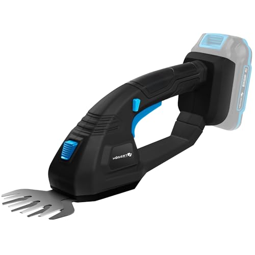 HÖGERT TECHNIK - Tijera cortacésped y Cortasetos a batería 18V, Tijera de jardín inalámbrica para Bordes de césped, poda de arbustos, Recorte de Formas y Mantenimiento de setos, compacta y manejable