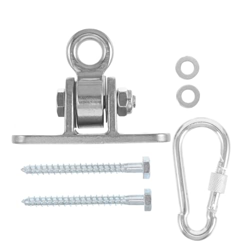 MOLUCKFU Soporte para Columpio de Hierro Galvanizado Resistente la Intemperie con Gancho Giratorio Ajustable y Tornillos para Hamacas Sillas y Jardín Kit de Suspensión Versátil para