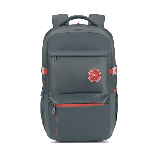Image of Skybags Ontrak 17 Inch Compatible Laptop Backpack 30L | 3 Compartments with Quick-Access Front Pocket & Rain Cover | Air-Mesh Back Panel & Side Pocket | Office & Travel Backpack for Men & Women
