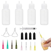 19-teiliges Flüssigspender-Set – 4× 30ml Dosierflaschen mit Nadelspitzen, Mini-Trichter & Schutzkappen – Ideal für DIY, Kosmetik & Basteln