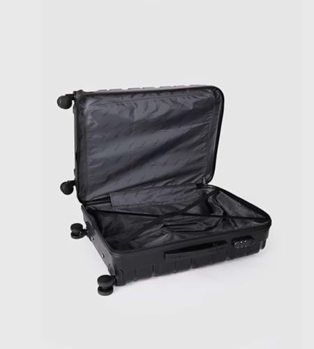 Image of TEAKWOOD LEATHERS Unisex Check in Trolley Bag for Travel, Hard Cabin with Zipper Closure, Adjustable Push Button TSA Lock System 360 Degree Rotating 8 Wheels | 55 & 65 CM | Set of 2 | Black