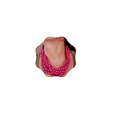 Aimimier 1920s Multi Strand Braided Beads Cluster Choker Necklace Acrylic Twisted Necklace Costume Jewelry for Women (Rose Red)