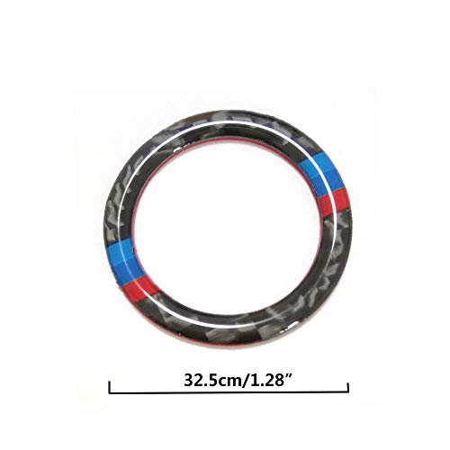 Thor-Ind Carbon Fiber Car Engine Start Stop Button Cover Trim Ring For Bmw Old 3 Series E90 E92 E93 2005-2012 Ignition Button Cover Circle Stickers (Ignition Key Ring Sticker, Black) #TOP3