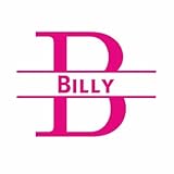  Pegatina para puerta con nombre - Billy - Rosa