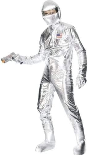 Smiffy's Men's Spaceman Costume with Jumpsuit Hood Gloves and Boot Covers
