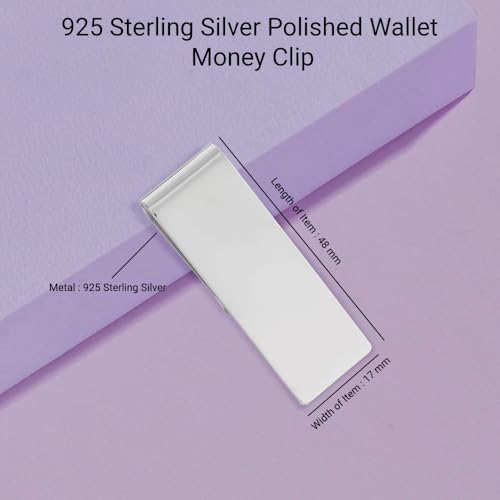 Diamond2Deal 925 Sterling Silver Polished Wallet Money Clip Cash4