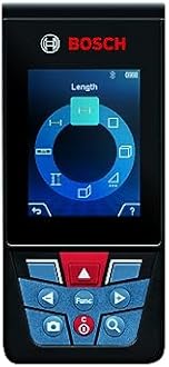 BOSCH GLM400C 400 Ft Blaze Outdoor Connected Laser Measure with Viewfinder, Includes 3 AA Batteries, Hand Strap, & Pouch