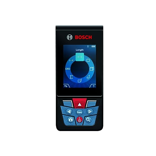BOSCH GLM400C 400 Ft Blaze Outdoor Connected Laser Measure with Viewfinder, Includes 3 AA Batteries, Hand Strap, & Pouch