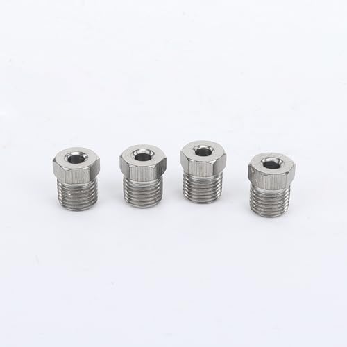 image for AC PERFORMANCE 4PCS 1/2 x20 Inverted Flare Stainless Steel Tube Nuts f