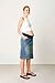 Women's Denim Maternity Midi Skirt with Lycra Rib Elastic Waistband, Knee Length, Vintage Wash (US, Alpha, X-Small, Regular, Regular, Vintage Wash)
