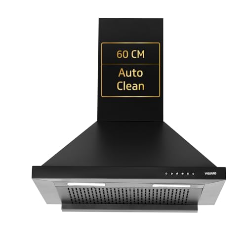 V-Guard P10 60 cm Chimney for Kitchen | 1200 m³/h High Suction Power | Filterless | One-Press Heat Auto-Clean | Energy-Efficient LED Lights | Low Noise | Easy-to-Clean Panel | Free Cleaning Contract