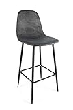 irelia build 9.3  Sgabello Irelia da Interno in Velluto Grigio Scuro Stile Moderno
