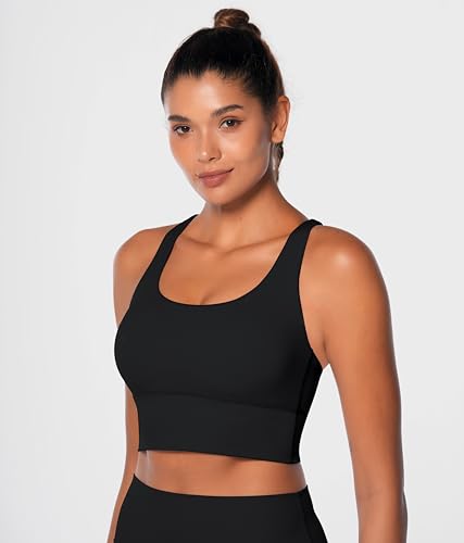 Sunzel Sunzfly Sports Bra for Women, Scoop Neck Crisscross Back Padded Low Impact Bras Tops for Workout Yoga Gym2