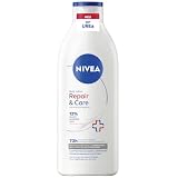 NIVEA Repair & Care Body Lotion, intensiv pflegende Creme mit Glycerin für 72h Feuchtigkeit, schnell einziehende U ...