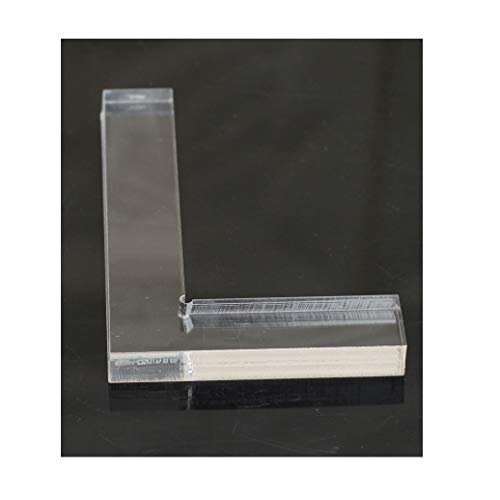 一心斎 印矩 文鎮 篆刻用品 書道用品 - 透明な材料 アクリル製 印を押すときに定規の役目をします L型