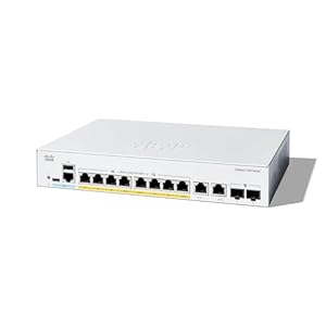 Cisco Catalyst 1300-8FP-2G – Switch gestionado, 8 puertos GE, PoE completo, combo 2x1GE, protección limitada de por vida (C1300-8FP-2G)
