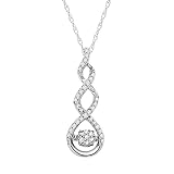 MAX + STONE 1/10 Carat Natural Diamond Side by Side Dancing Diamond Pendant Necklace for Women | Ste