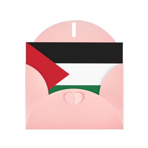 Palestine Flag Print Note Cards with Pink Envelopes