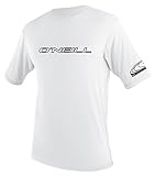 O'Neill Youth Basic Skins UPF 50+ Short Sleeve Sun Shirt, White,10