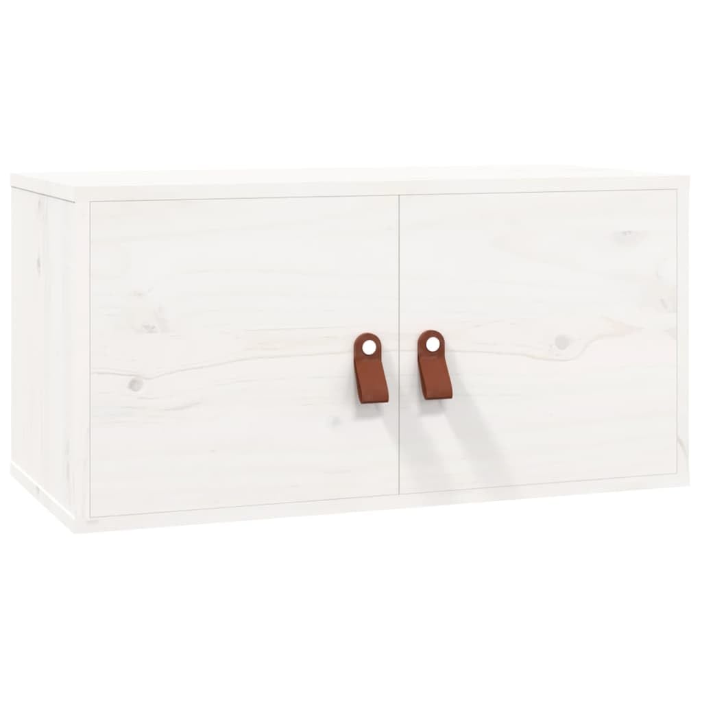 Armadio da parete bianco, 60 x 30 x 30 cm, in legno massello di pino