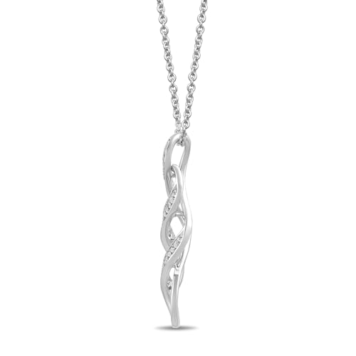 Amazon Essentials Women's Sterling Silver Diamond Twist Pendant Necklace (0.1 cttw), 18" (previously Amazon Collection)2