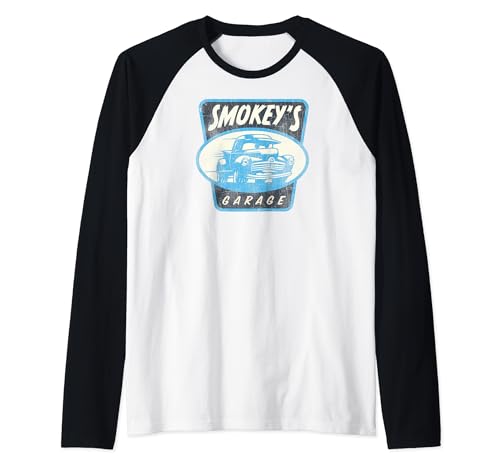 T-shirt Smokey's Garage Disney Pixar haut vintage à manches raglan pour collectionneur