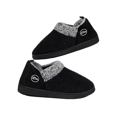 JadeRich Women Men Winter Warm House Slippers Closed Back Memory Foam Non Slip Fleece Slipper Indoor Outdoor