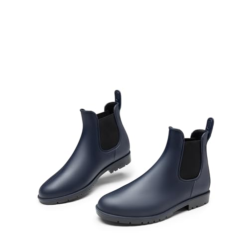 DREAM PAIRS Chelsea Boots kalosze męskie, półwysokie, gumowe buty robocze, wodoodporne, niebieski, 43 EU