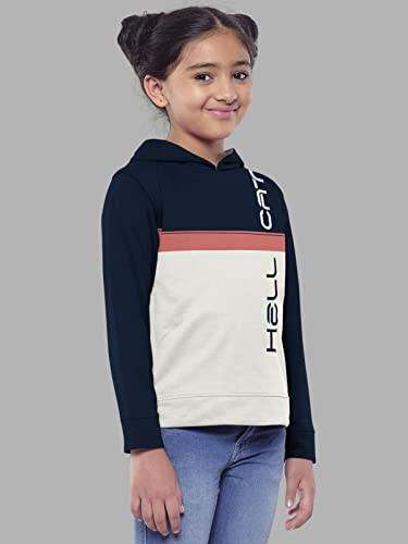 Image of HELLCAT Girls Regular Fit Fulsleeve Hooded Sweatshirt with Rib - Pack of 1