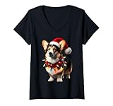 Photo Gallery donna cardigan gallese corgi cappello babbo natale luci cane proprietario maglietta con collo a v Photo Gallery donna cardigan gallese corgi cappello babbo natale luci cane proprietario maglietta con collo a v