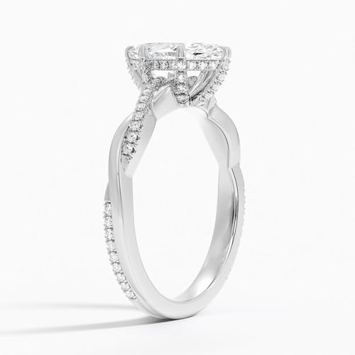 1 Ct-5 Ct Moissanite Wedding Ring for Women, Engagement & Anniversary Ring with Hidden Halo Twisted Vine in 925 Sterling Silver or 10K 14K 18K Solid Gold Gift for Her2