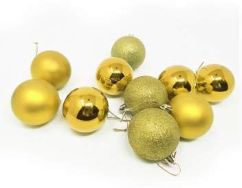 Golden Glittered Set of 10/20 / 30 Pieces with Sticker and SMOKELESS tealight Candles for This Most Enlightened Christmas (10)