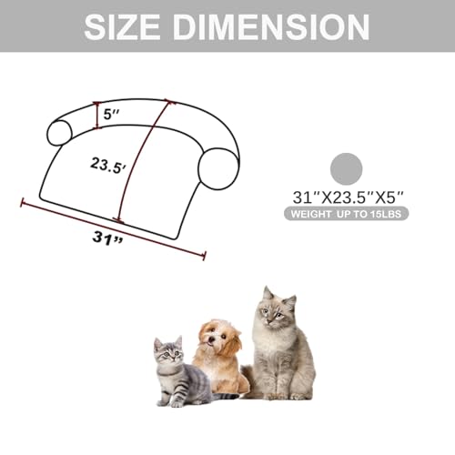 Image of Calming Dogs /Cats Bed Mats, Dog Pad Washable Removable Couch Cover, Plush Long Fur Mat for Pets, Waterproof Lining, Perfect for Small, Medium and Large Dogs and Cats (Light Gray, 31 inchx23 inch)