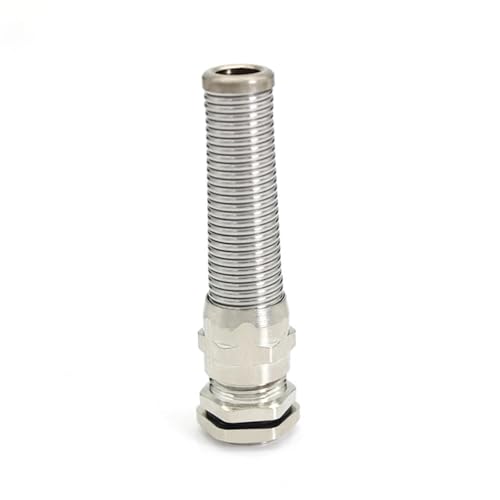 Image of Metal Cable Glands M12-M25 PG7-PG21 Brass Metal Anti-Bending Wire Cable Gland With Strain Relief, Spiral TypeM12-M25 Anti-Bend(PG11 Brass 1pcs)