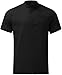 Mens Short Sleeve Henley Shirts Button Casual Daily Shirt Beach Vacation Tee Shirt Slim Fit Linen Tops with Pocekt (Black,Large)