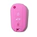 SALPIE Guscio in Silicone per Telecomando 3 Tasti Citroen Cactus C3 C4 C5 C6 C8 C4L DS3 DS4 DS5 Picasso Xsara e Peugeot 208 301 308 408 508 2008 3008 5008 RCZ (vedere compatibilità nelle foto) (Pink)