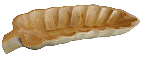 Bol en bois sculpté main Rotfuchs forme feuille - 3