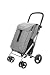Carlett Einkaufstrolley mit 4 Rädern, faltbar, 64 L Tasche bis 32 kg + 12 L Thermofach, höhenverstellbarer Griff, Sicherheitsbremse, auf 2 Räder umstellbar – Classic Family, Weiß