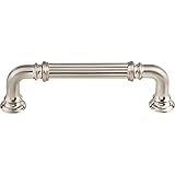 Top Knobs TK322BSN Chareau Collection 3-3/4' Reeded Pull, Brushed Satin Nickel