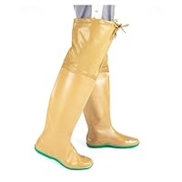 pangolin Thigh-High Waterproof Wading Boots - Durable PVC Rain Boots with Non-Slip Sole for Fishing, Farming, Hunting & Outdoor Work Yellow 11 UK
